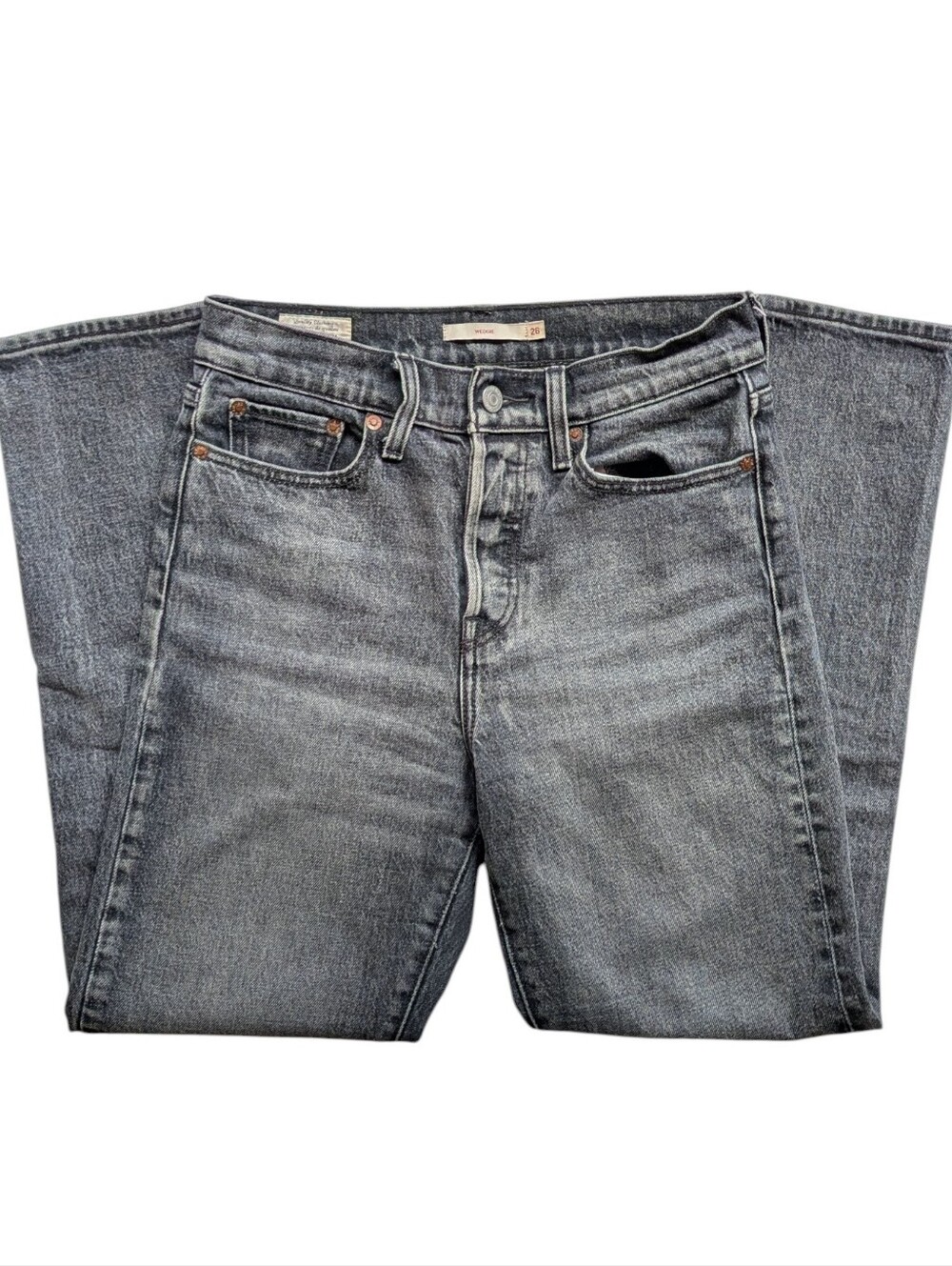 Levi's Wedgie Charcoal Grey Straight Leg Jeans